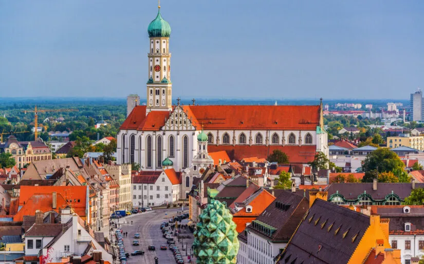 Luftaufnahme von der Stadt Augsburg