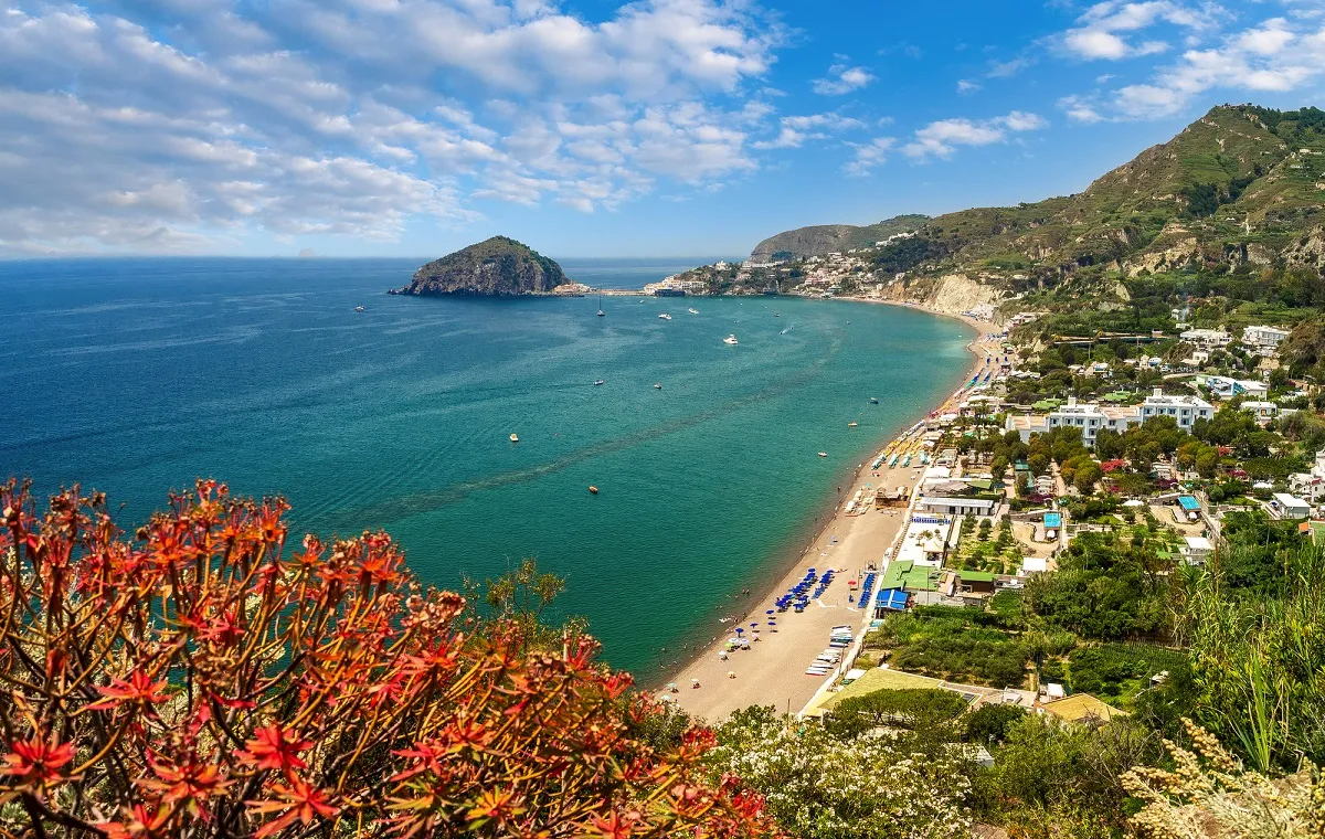 Landscape with Maronti beach, Ischia island, Italy