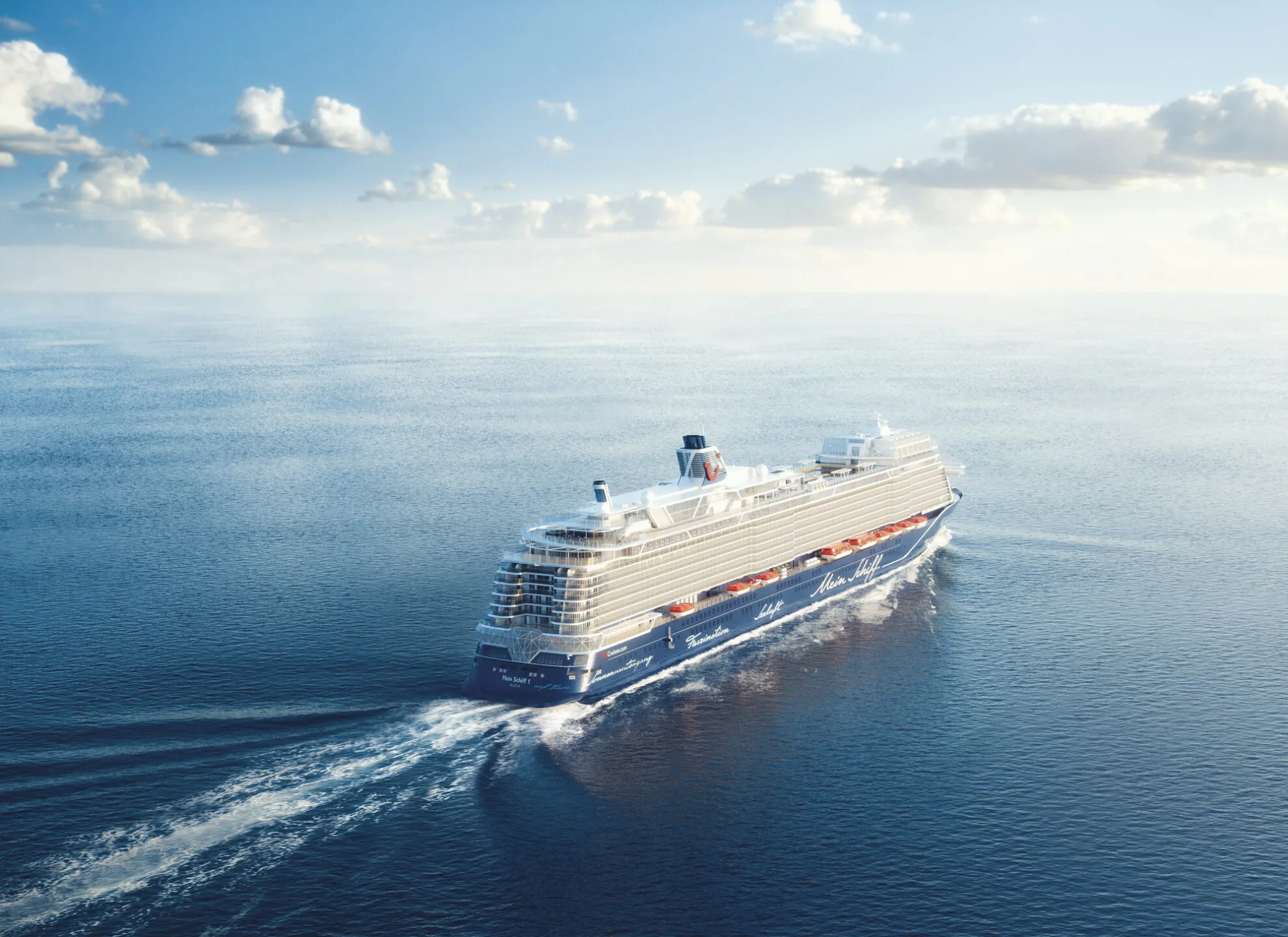 Mein Schiff 1 Schiffsmotiv Heck neue Farbwelt Nov. 2022