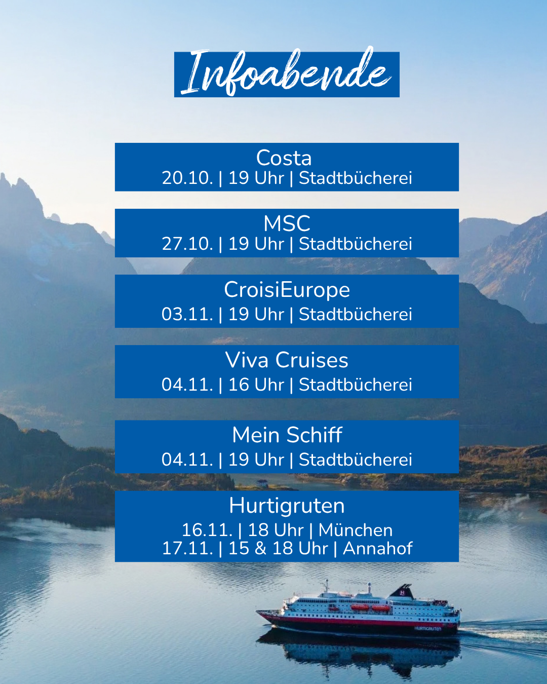 Infoabend Kreuzfahrten