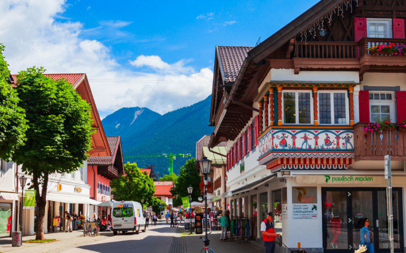 Aufnahme von der Stadt Garmisch-Partenkirchen