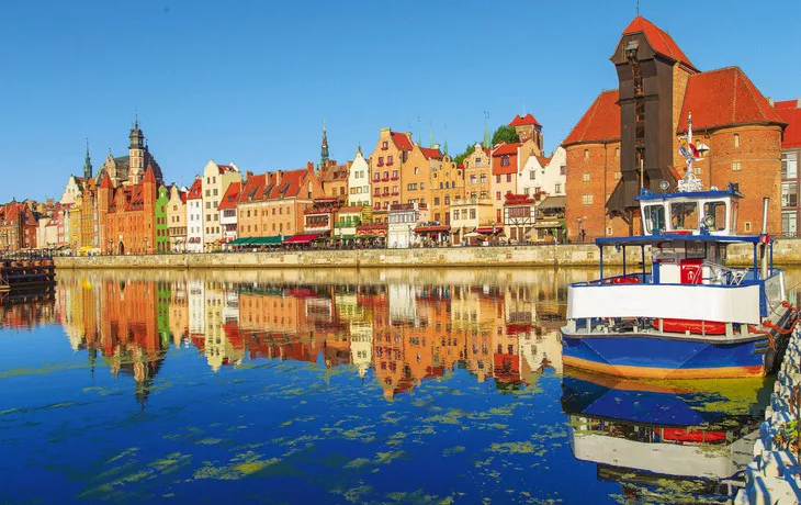 Hafen von Mottlau mit Altstadt von Danzig,Polen