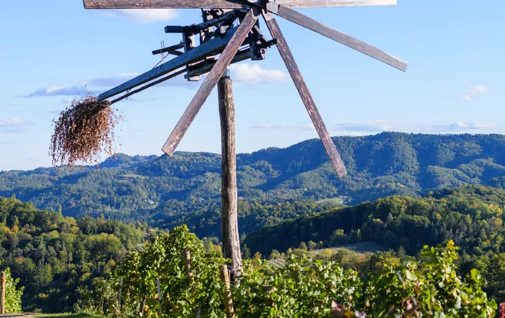Klapotetz ist eine im slownischen Weinland verbreitete Vogelscheuche