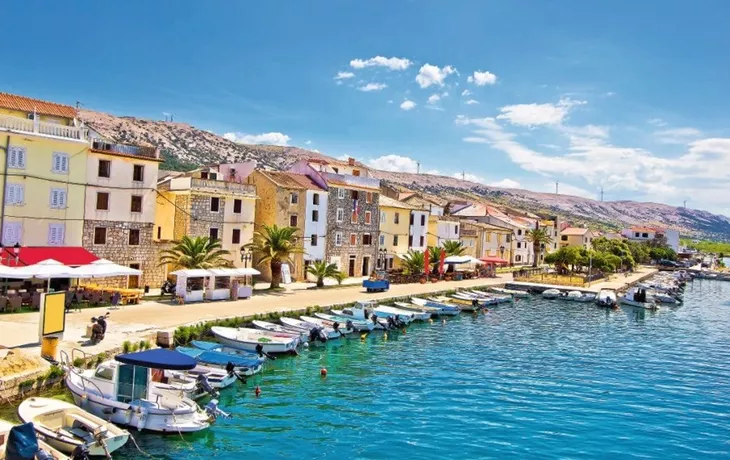 Town of Pag colorful waterfront