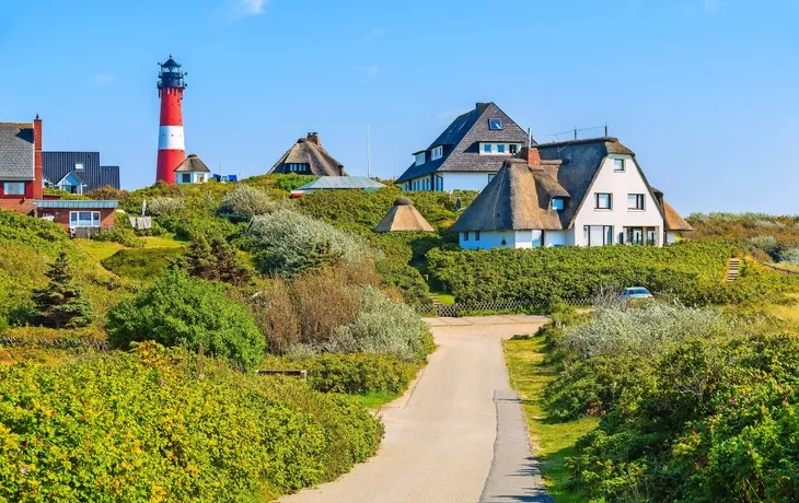 Leuchtturm in Hornum an der Südküste der Insel Sylt, Deutschland