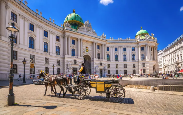 Fiaker vor der Hofburg in Wien