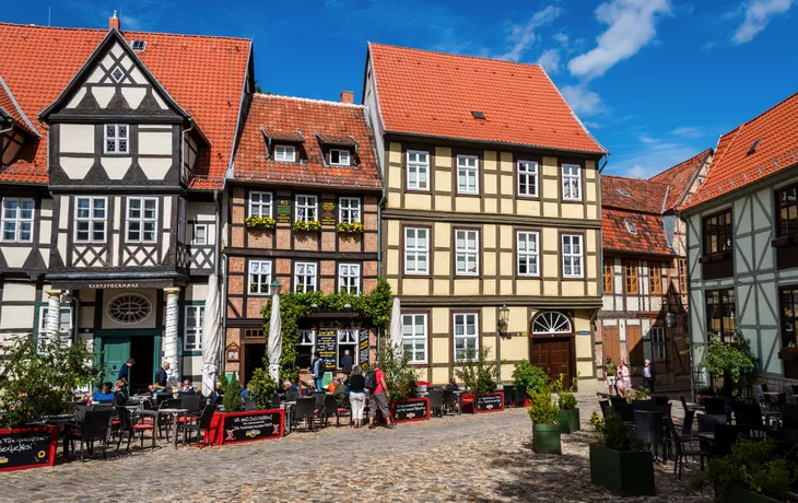 Fachwerkhäuser in der Welterbestadt Quedlinburg im Harz