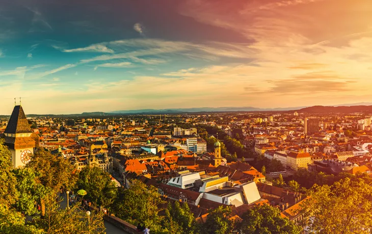 Panoramablick auf die Stadt Graz in Österreich