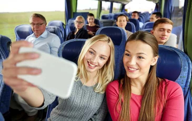 Selfie im Reisebus