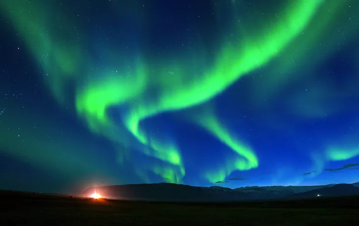 Nordlichter bei Nacht