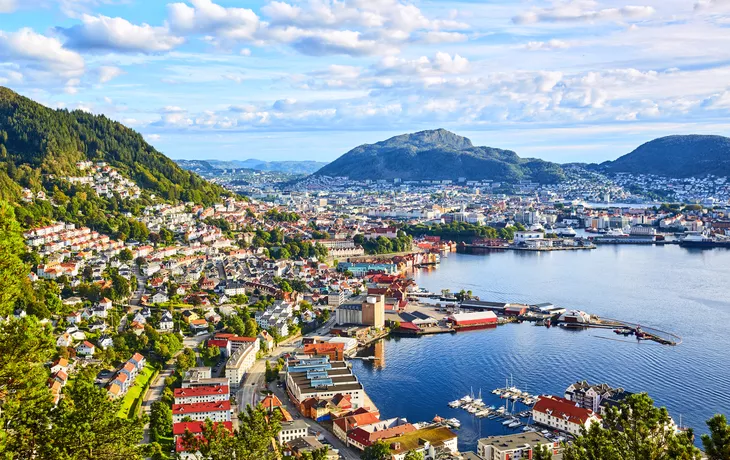 Bergen vom Berg in Sandviken aus gesehen