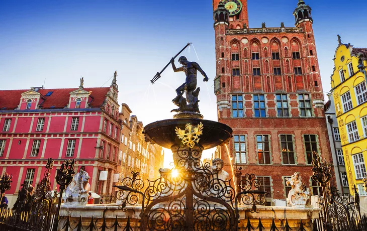 Brunnen im alten Zentrum der Stadt Danzig, Polen