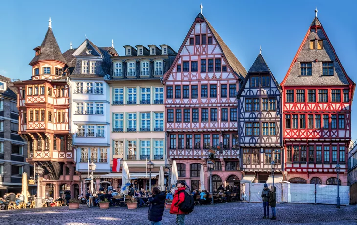 alte Fachwerkhäuser auf dem Römerberg in Frankfurt am Main