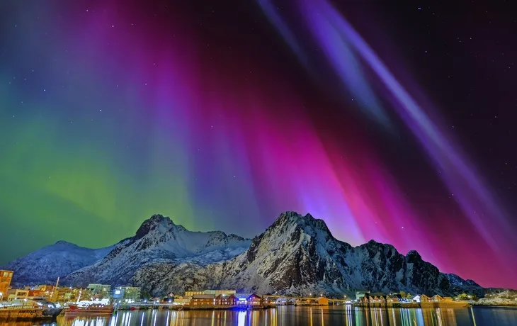 Nordlicht in Svolvaer, Norwegen
