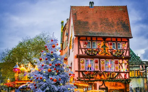 Weihnachtsmarkt in Colmar im Elsass, Frankreich