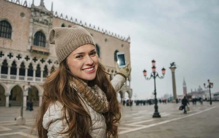 winterlicher Markusplatz in Venedig, Italien