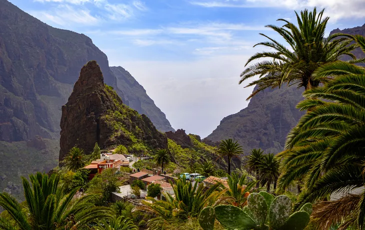 Dorf Masca in der Masca Schlucht im Teno Gebirge auf Teneriffa