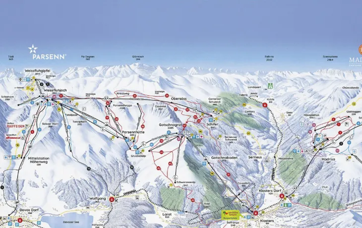 Pistenplan Davos Klosters