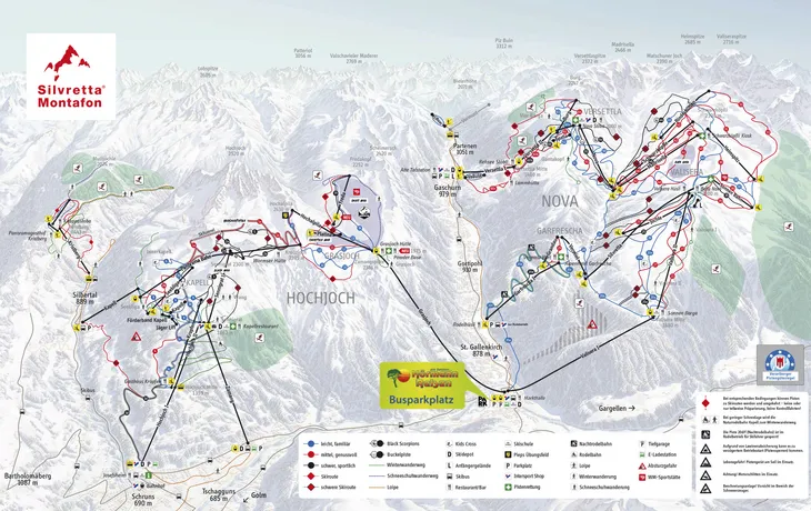 Pistenplan Silvretta Montafon